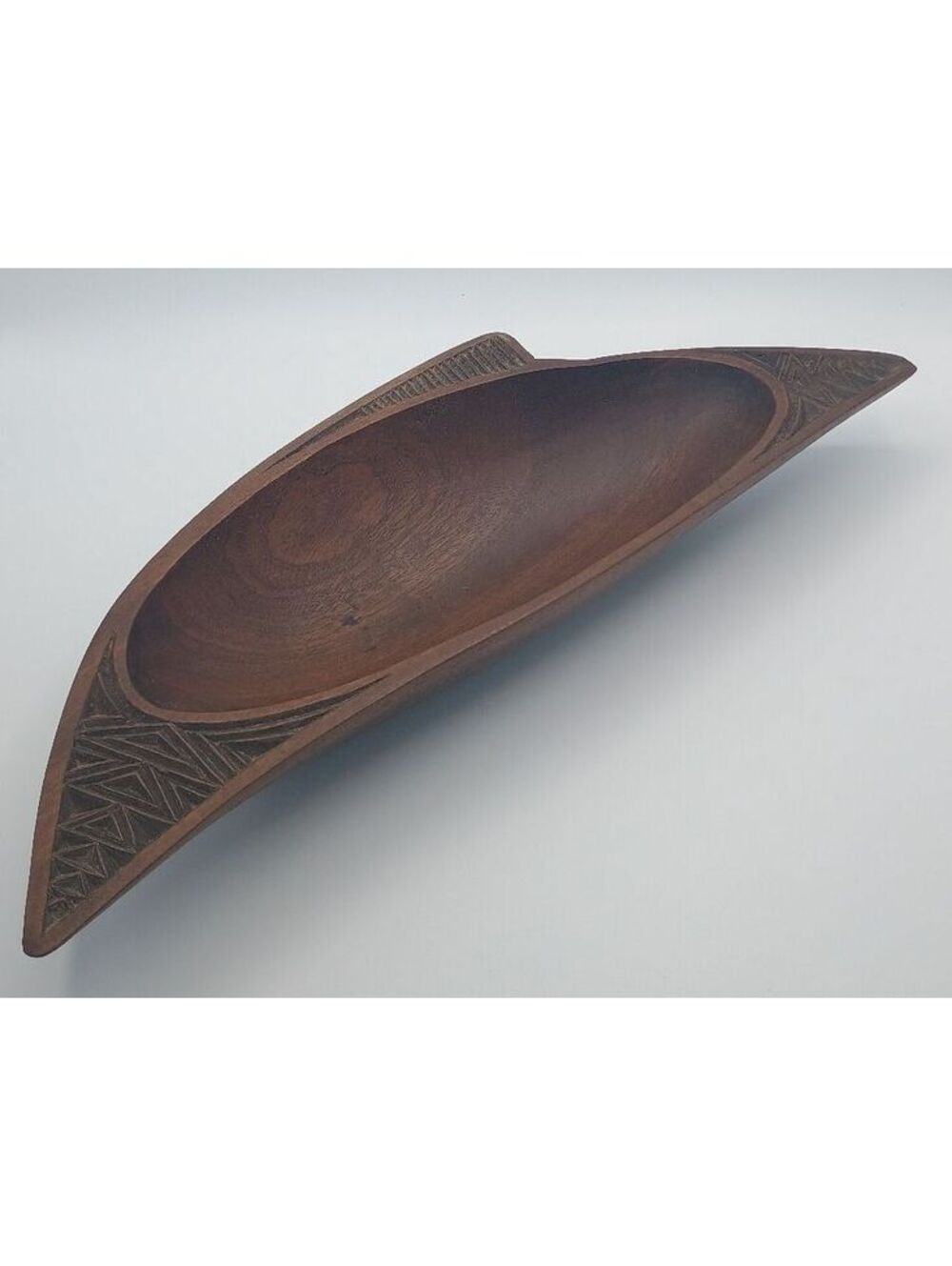 Vintage Kenyan Hand-Carved Wooden Decorative Bowl